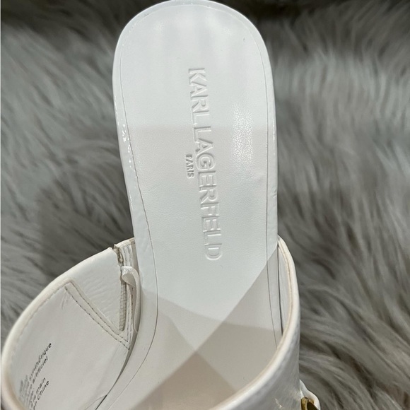 Karl Lagerfeld Leather Slip-On with Gold Charms - Haisley Patent - Heels - Picture 4 of 7